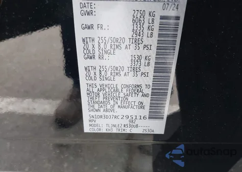 2024 Nissan Pathfinder Platinum 4Wd z USA, uszkodzony, nr VIN 5N1DR3DJ7RC295116